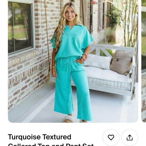 Boutique 2 piece textured capri set wore once - Picture 5 of 9